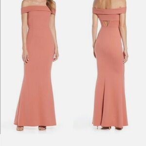 Katie May Elegant Off-Shoulder ‘Dusty Rose’ Pink Dress